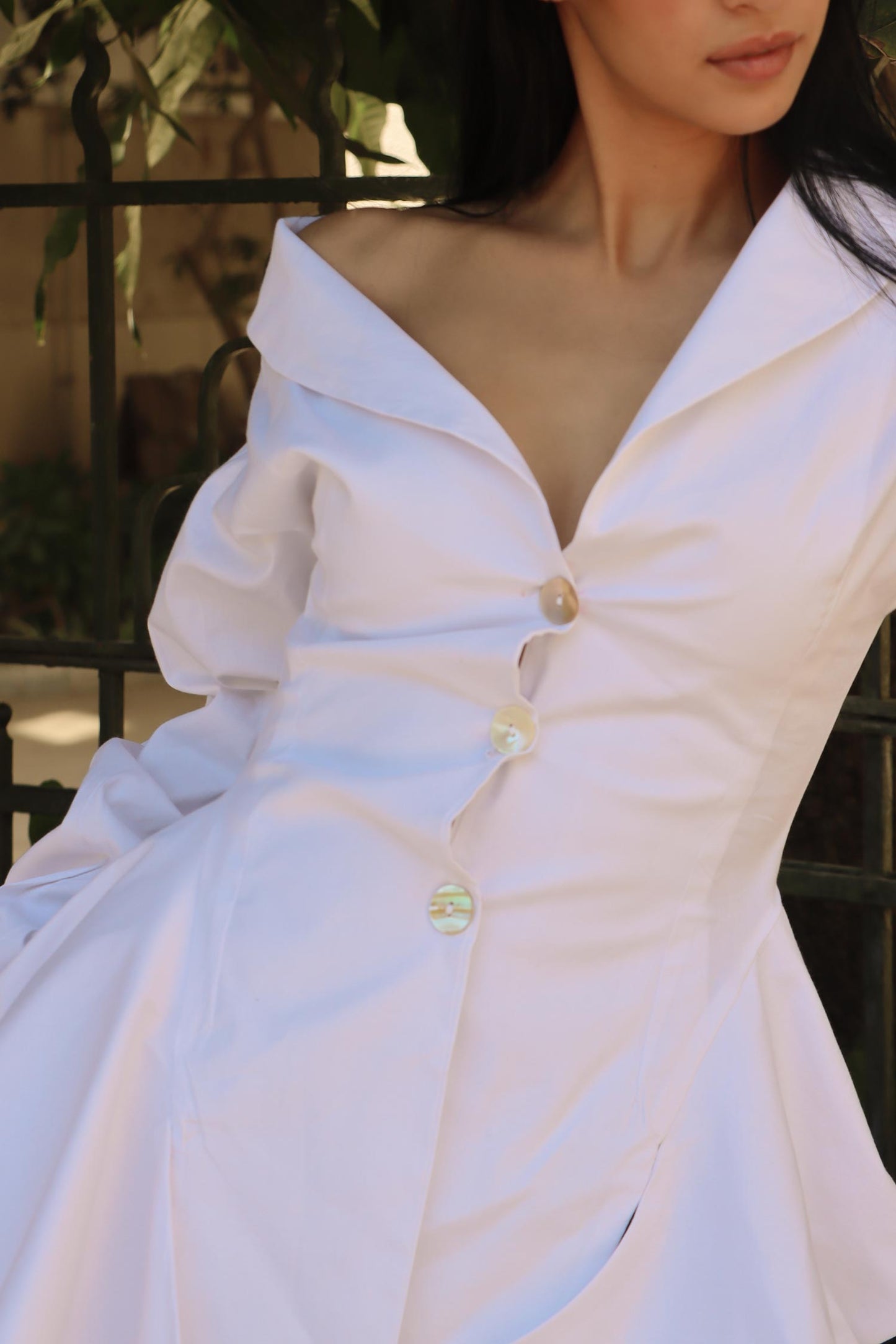 Twisted Asymmetrical Shirt - White