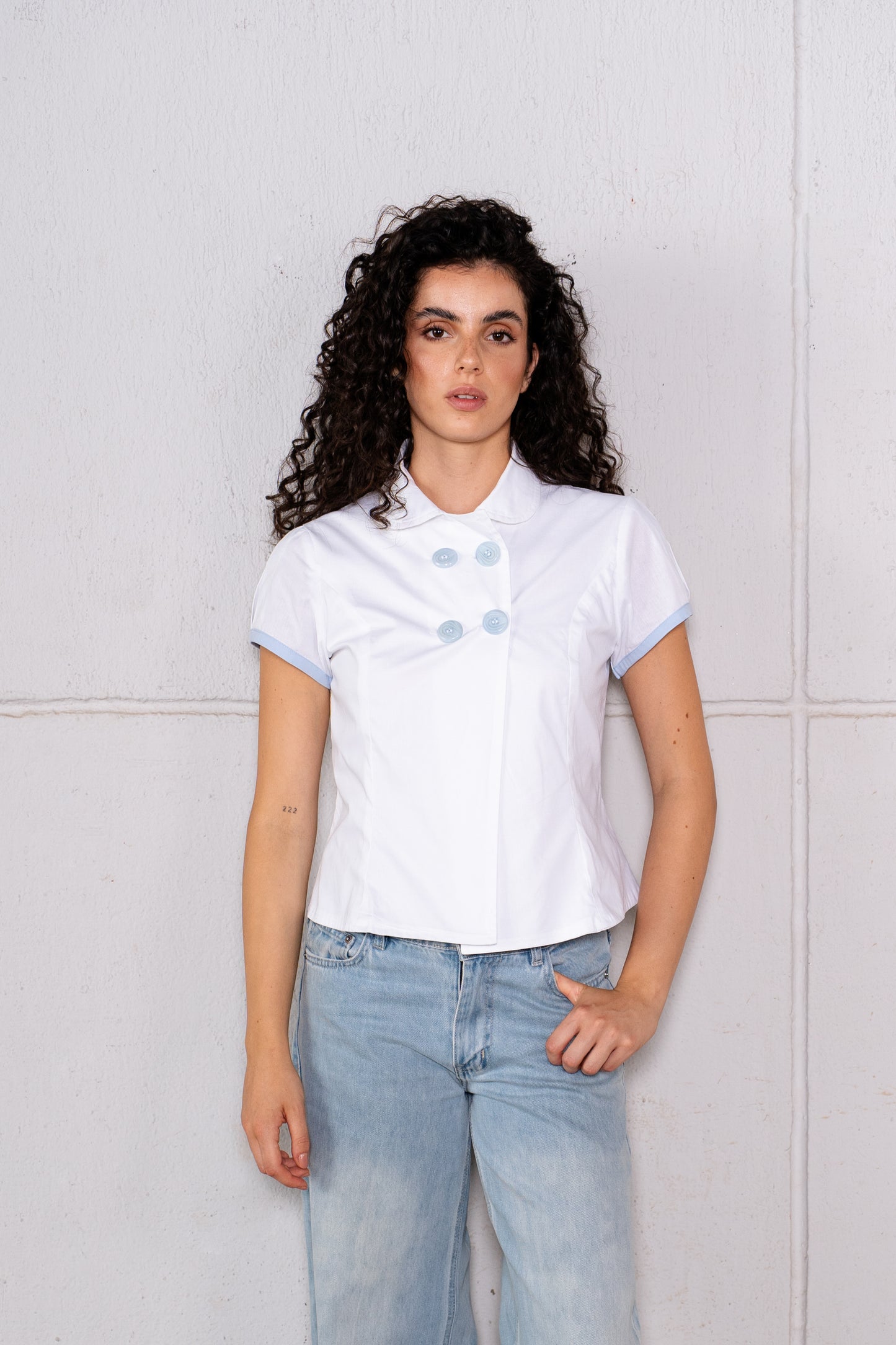 The Bold Button Shirt - White