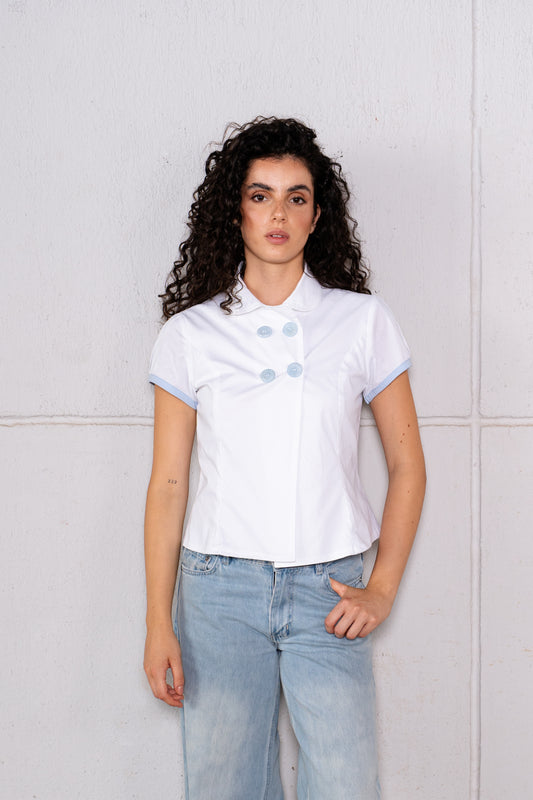 The Bold Button Shirt - White