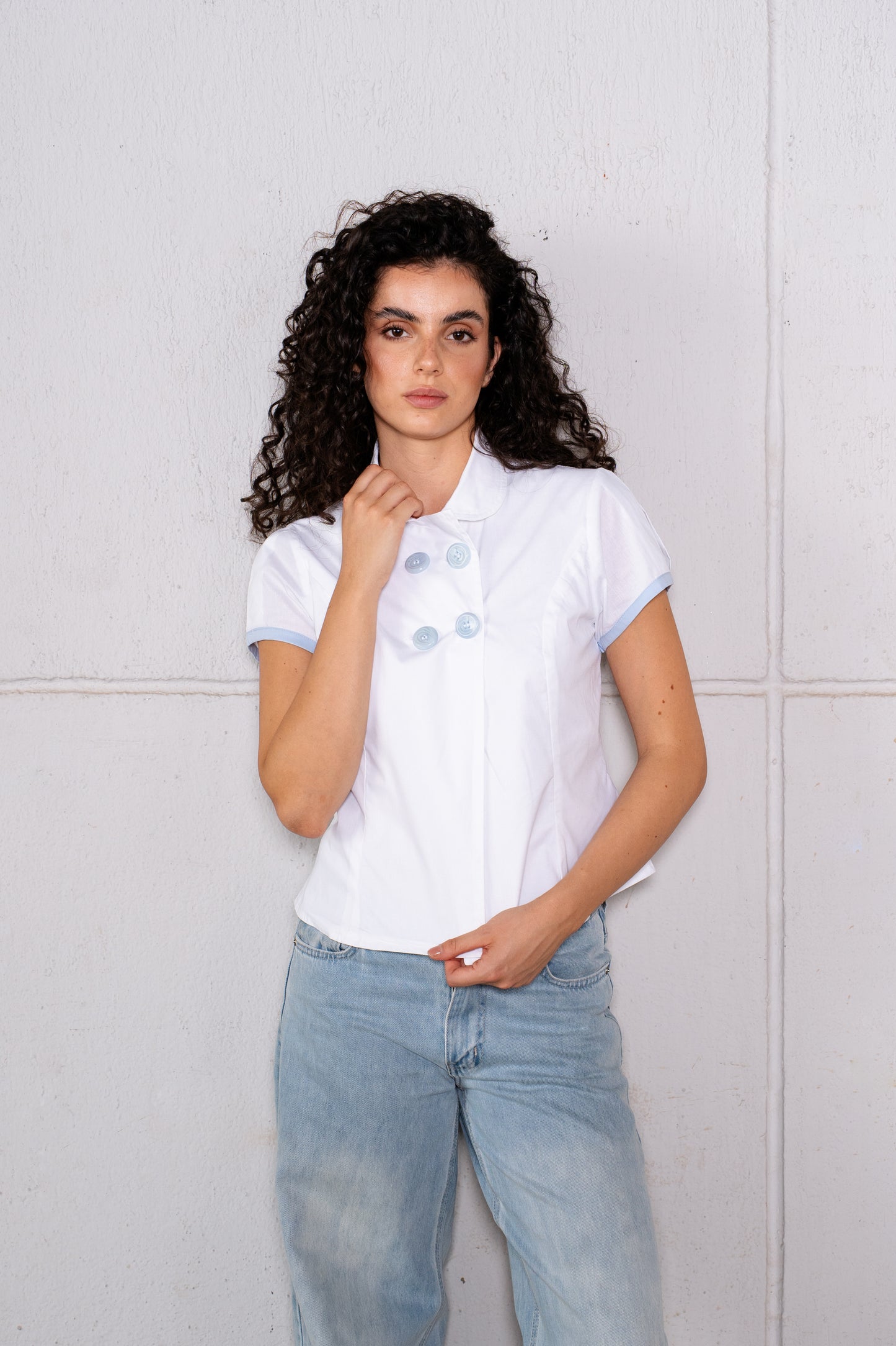 The Bold Button Shirt - White