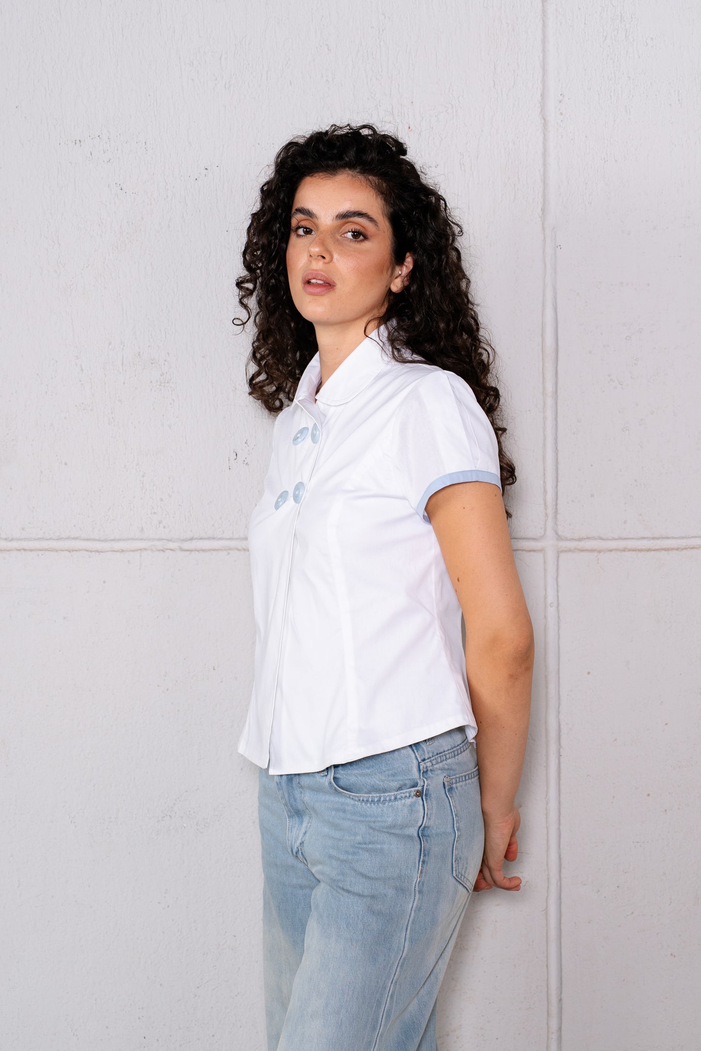 The Bold Button Shirt - White