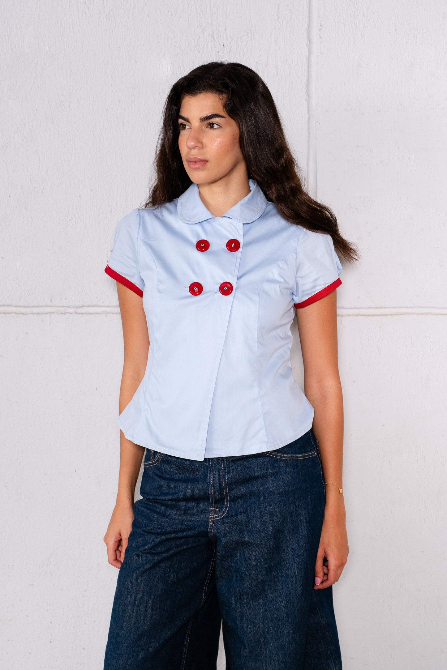 The Bold Button Shirt - Light Blue