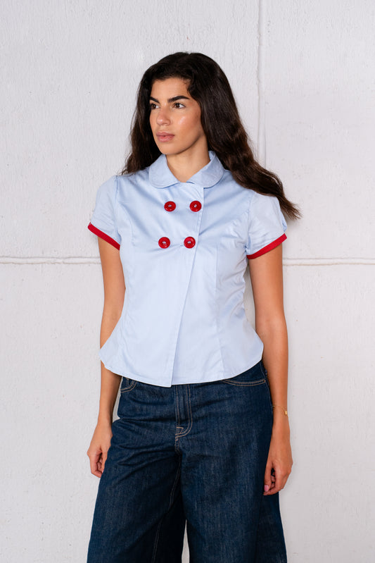 The Bold Button Shirt - Light Blue