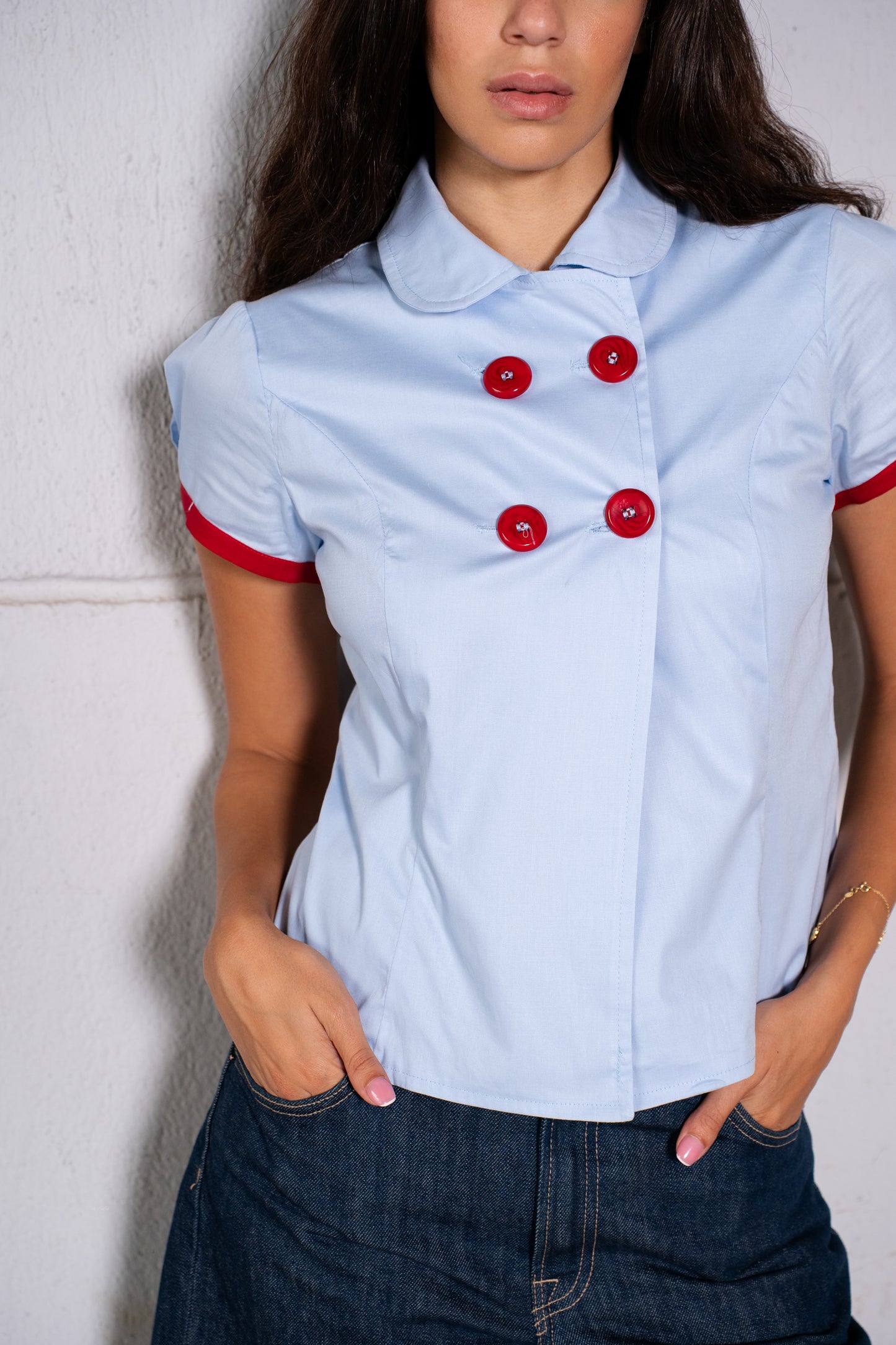 The Bold Button Shirt - Light Blue
