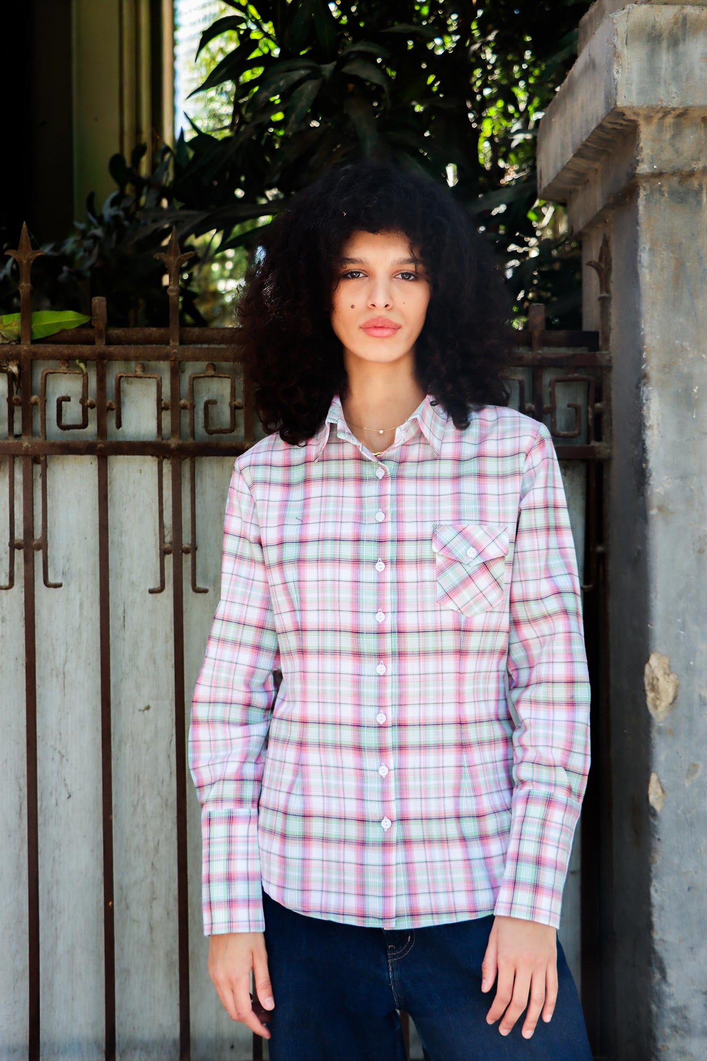 Y2K Plaid Shirt - Pink