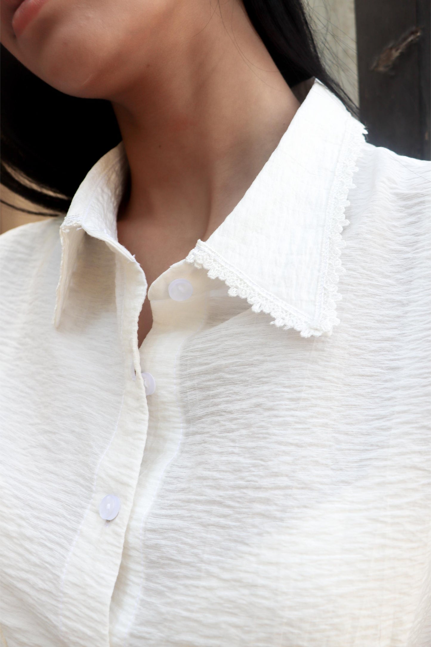 Balloon Sleeve Shirt - White