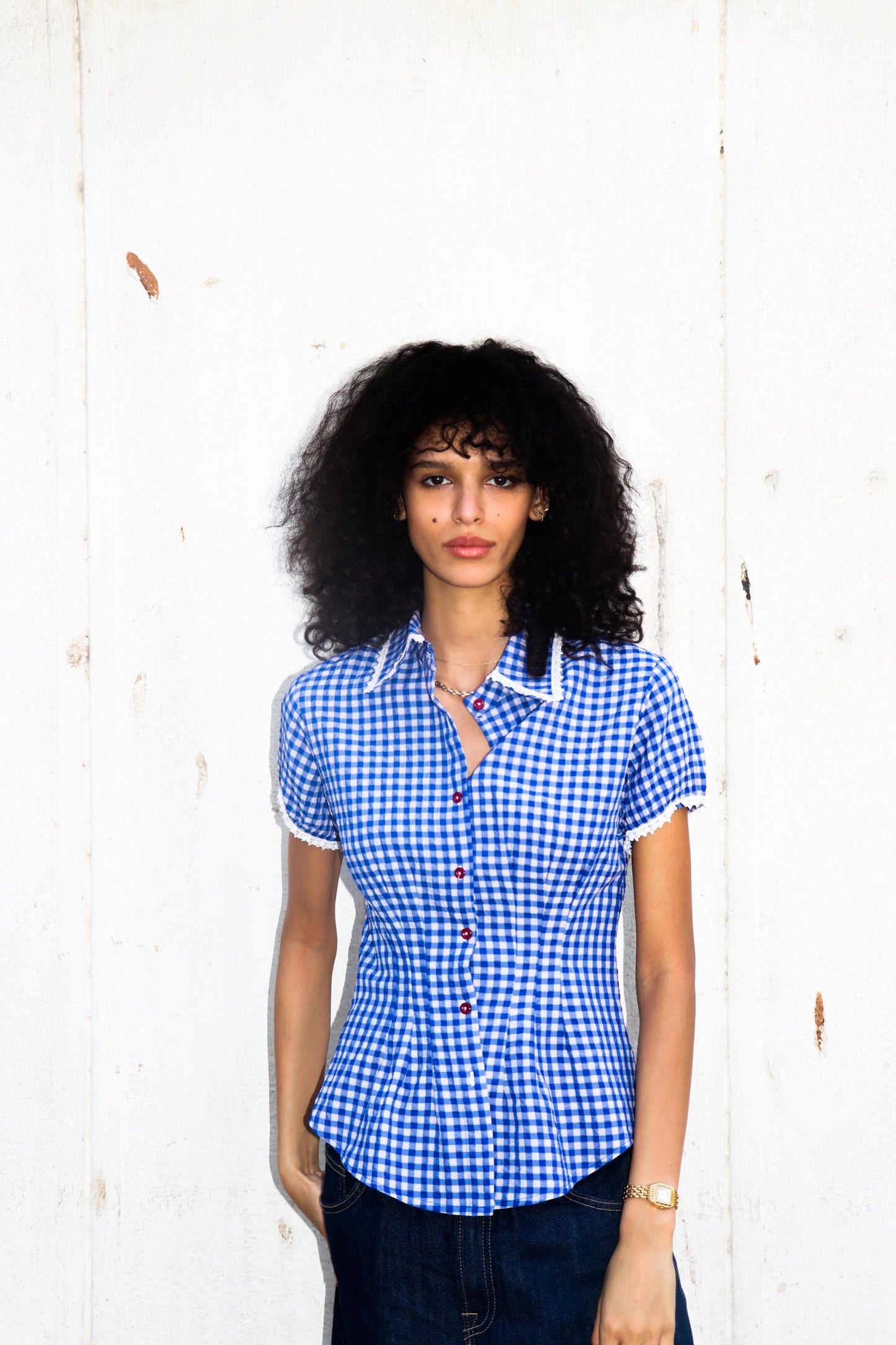 Gingham Checkered Shirt - Blue