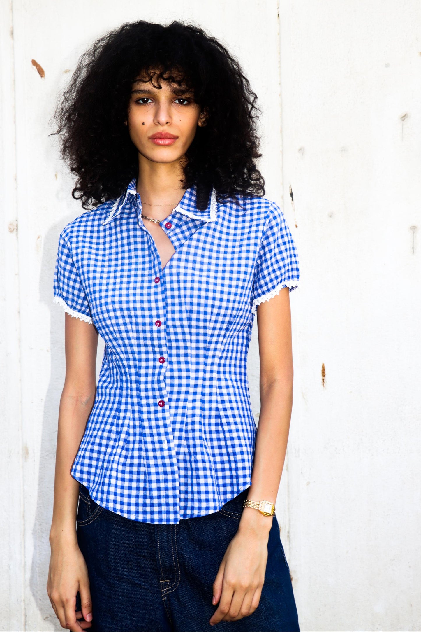 Gingham Checkered Shirt - Blue