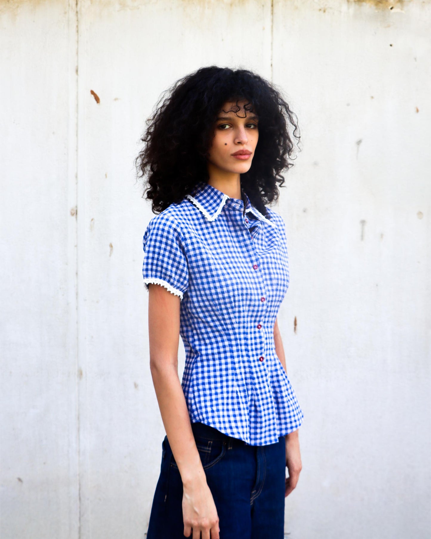Gingham Checkered Shirt - Blue
