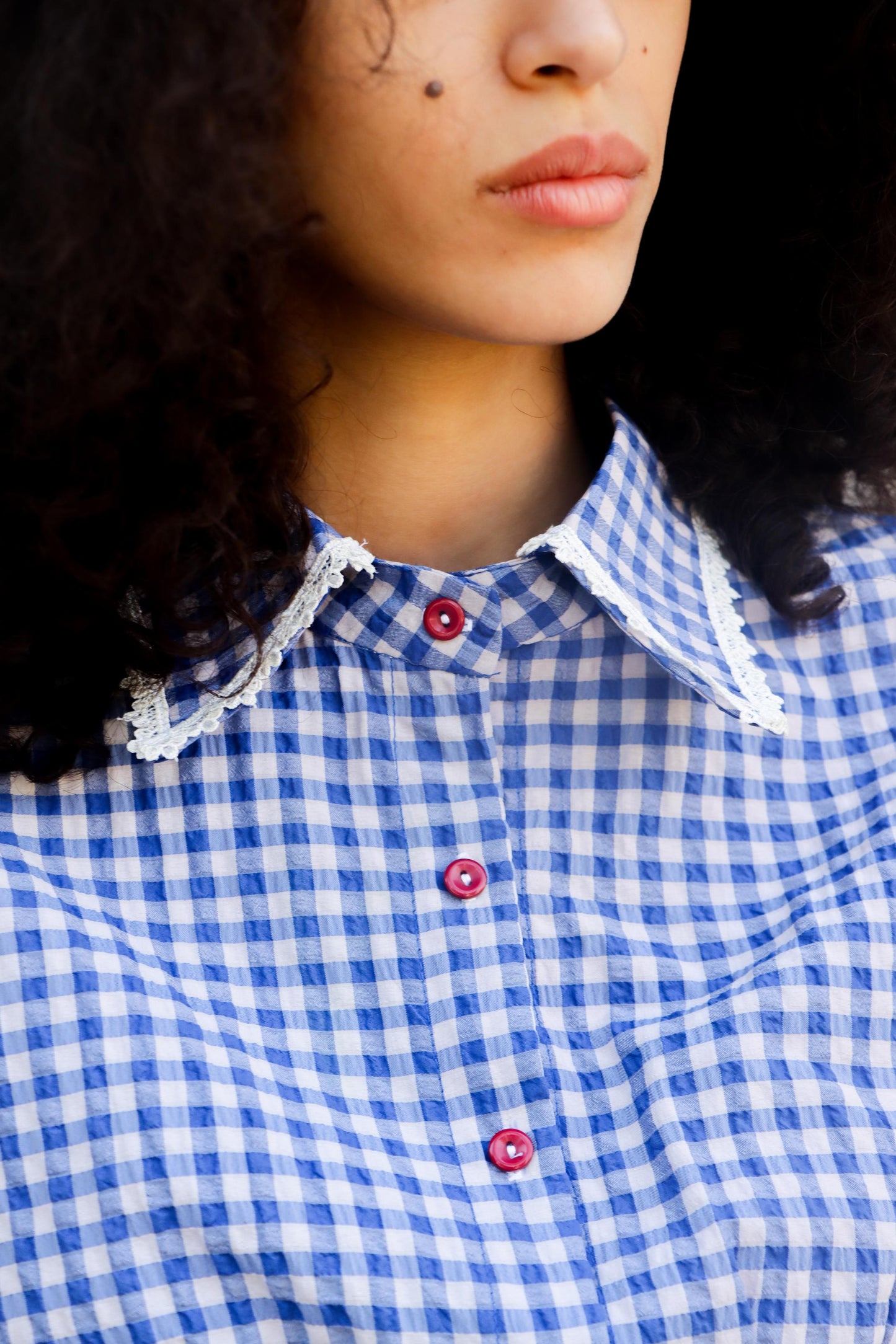 Gingham Checkered Shirt - Blue